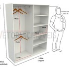Armário Cabideiro Arara Duplo M11 100% Mdf Closet Prateleira