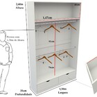 Armário Cabideiro Marina M6 100% Mdf Closet Gaveta Arara
