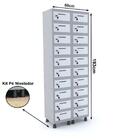 Armário Caixa Postal 1,94x0,69x0,40m - Cor Cinza - Pandin - 1