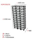 Armário Caixa Postal 30 Portas Aço Pandin Móveis Cinza/bege