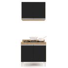 Armário Califórnia E Balcão Para Cooktop Flórida Castanho/pre