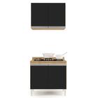 Armário Califórnia E Balcão Para Cooktop Flórida Castanho/pre