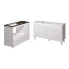 Armário Camila Cozinha Gabinete De Pia 140 Cm E Balcão Para C