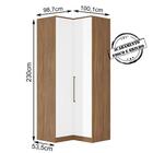 Armario Canto 2 Portas Com Prateleiras Irlanda Amendola/branc