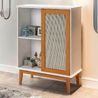 Armário Centaurus 1 Porta Rattan Sintético Branco Madeira