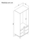Armário Closet 700x1800x450mm Legno Movelbento