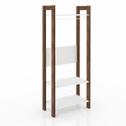 Armário Closet Aberto Az1029 Mdp Branco/nogal G69 - Gran Belo