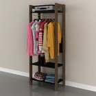 Armario Closet Aberto Az1029 Mdp Preto/nogal G69 - Gran Belo