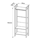 Armario Closet Aberto Az1029 Mdp Preto/nogal G69 - Gran Belo