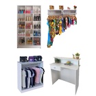 Armário Colméia + 2 Arara Parede + Balcão + Atendimento Magia