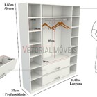 Armário Colmeia + Cabideiro Gaveta M2 (prateleira  Organizado