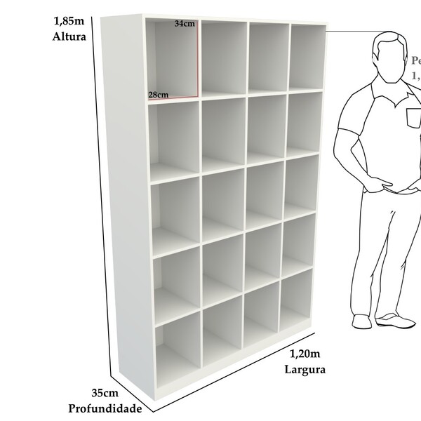 Armário Colmeia M10 100%mdf Organizador  Estante  Prateleira