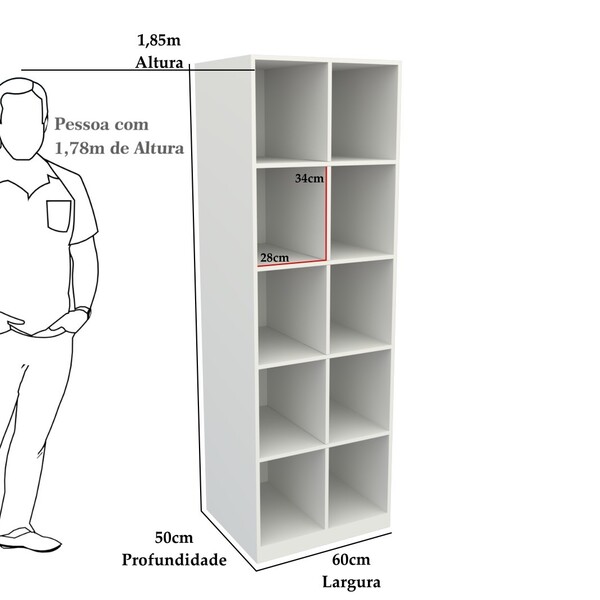 Armário Colmeia Mirela M12 100% Mdf (closet Lojas Expositor)