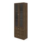 Armário Com 2 Portas De Vidro E 3 Gavetas Multimóveis Cr25068