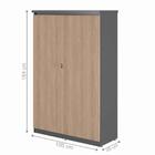 Armario Com 2 Portas Euro Nogueira Preto