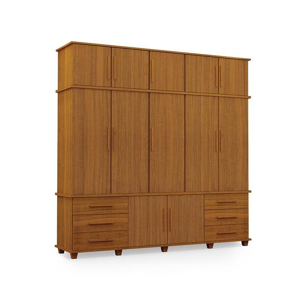 Armário Com 6 Gavetas Munique Carvalho New