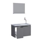 Armário Com Espelho Para Banheiro Almada Cinza