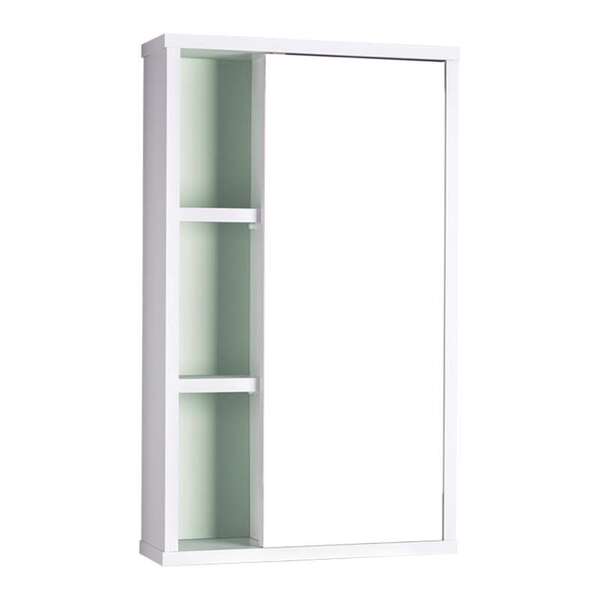 Armário Com Espelho Para Banheiro Milano Branco E Verde Menta