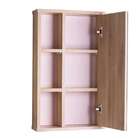 Armário Com Espelho Para Banheiro Milano Carvalho E Rosa Claro