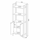 Armário com Estante 165,5X65X35,5cm Madeira Preto e Nogal TecnoMobili