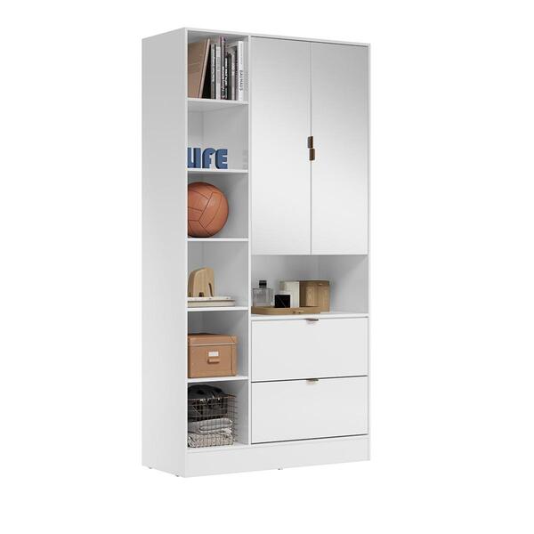 Armário Com Estante 2 Portas Cadiz Branco