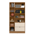 Armário Com Nicho Espelhado 2 Portas Pisa Amêndola Off White