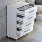 Armário Comoda Roupeiro 4 Gavetas Branco