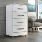 Armário Comoda Roupeiro 4 Gavetas Branco