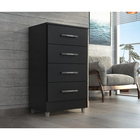 Armário Comoda Roupeiro 4 Gavetas Ônix