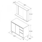 Armário Conjunto De Banheiro Com Gabinete, Cuba E Espelheira