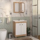 Armário Conjunto De Banheiro Com Gabinete, Cuba E Espelheira