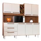 Armário Cozinha 7 Portas 3 Gavetas Natura Off White Ajax Zanz