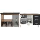 Armário Cozinha Balcão Gabinete De Pia 120 Cm Bruna E Balcão