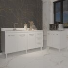 Armário Cozinha Balcão Gabinete De Pia 160 Cm Estela E Balcão