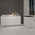 Armário Cozinha Balcão Gabinete De Pia 160 Cm Estela E Balcão