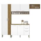 Armário Cozinha Com Balcão Lumini 9 Portas 2 Gavetas E Led