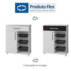 Armário Cozinha Com Fruteira Goiânia Arte Móveis Branco, Preto