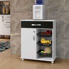 Armário Cozinha Com Fruteira Goiânia Arte Móveis Branco, Preto