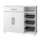 Armário Cozinha Com Fruteira Salinas Arte Móveis Branco, Preto