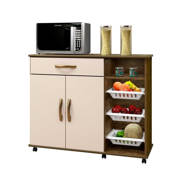 Armário Cozinha Com Fruteira Salinas Arte Móveis Ipê/off