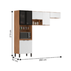 Armário Cozinha Compacta 3 Peças Moscou Amêndola Branco