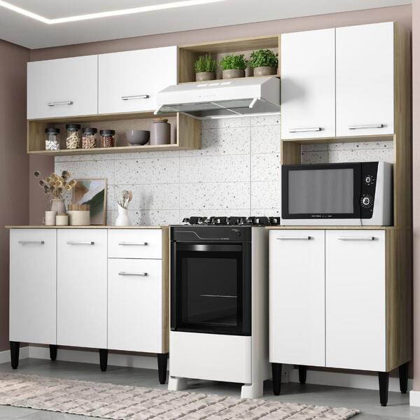 Armário Cozinha Compacta Arizona Essence Carvalho/branco Carr
