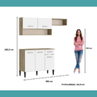 Armário Cozinha Compacta Arizona Tiny Carvalho/branco Carraro