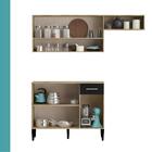 Armário Cozinha Compacta Arizona Tiny Carvalho/preto Carraro