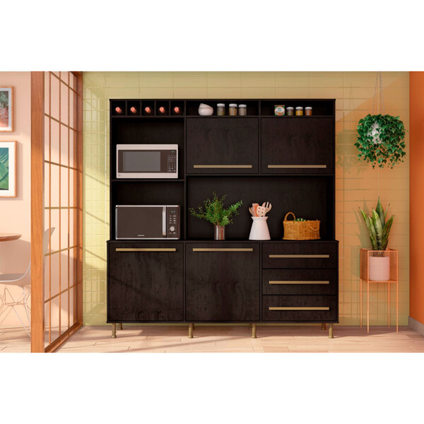 Armário Cozinha Compacta Flex 04 Portas E 03 Gavetas Kit4322