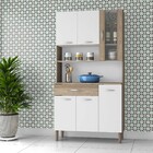 Armário Cozinha Compacta Golden Nogal/white/ Nogal 6 Portas 1