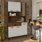 Armário Cozinha Compacta Golden Nogueira/off White/cp Ripado