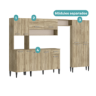 Armário Cozinha Completa Arizona Plus Carvalho Carraro