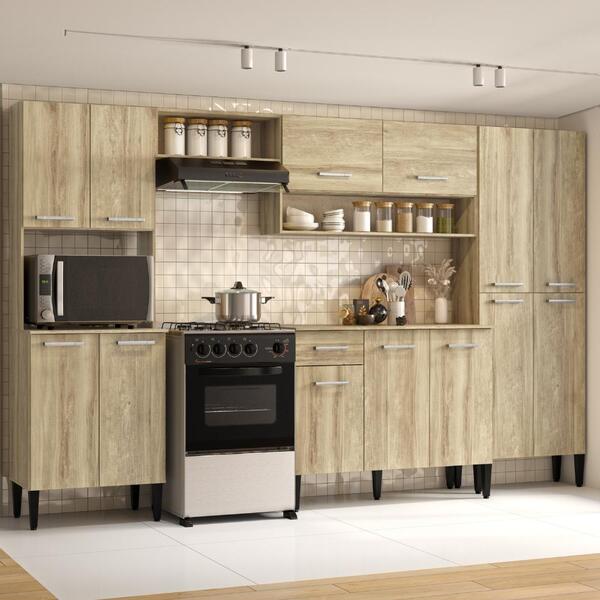Armário Cozinha Completa Arizona Plus Carvalho Carraro