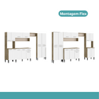 Armário Cozinha Completa Arizona Plus Carvalho Com Branco Car